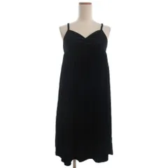 アースミュージック&エコロジー EARTH MUSIC & ECOLOGY ベロア キャミソール ワンピース 黒 F ■GY56