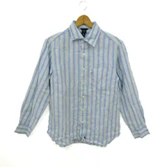 ギャップ 長袖シャツ リネン100% ブランド ストライプ柄 トップス メンズ S/Pサイズ 水色×ブルー GAP 【中古】のサムネイル