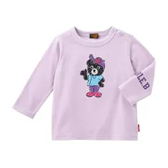新品 [ミキハウス] ミキハウスダブルビー 長袖Ｔシャツ 無地 くま 男の子 女の子 ベビー キッズ 子供服 通園 通学 61-5201-687 90cm ラベンダー