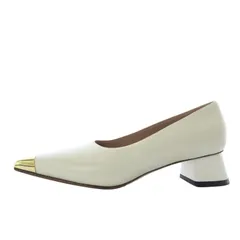 マルニ MARNI パンプス チャンキーヒール ポインテッドトゥ レザー 37 ホワイト PUMS001304 /YO14 ■SH