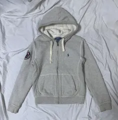 ポロ ラルフローレン スキー ワッペン シープスキン フーディー ジップアップ