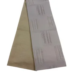 半幅帯 優品 幾何学模様 ピンクベージュ 化繊 【中古】