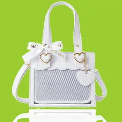 クリアバッグ 鞄 トート ショルダー 2way 透明ポケット デコバッグ 推し活バッグ ミニ 痛バ レディース ライブ 小さめ 痛バッグ [VIVEL]