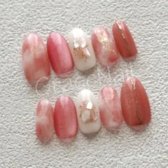 No.2163 現品販売！ネイルチップ　ピンク/ニュアンス/マグネット