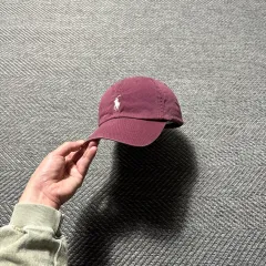 POLO RALPH LAUREN バーガンディ コットン チノ ベースボールキャップ Polo OS
