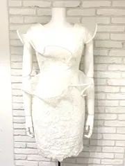 735 dazzy store デイジーストア キャバクラ ドレス ミニ 総レース タイト シアーフリル キャバドレス M