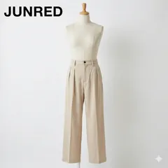 JUNRED ジュンレッド ワイドパンツ メンズ M ベージュ センタープレス きれいめ カジュアル オフィス 春夏秋冬 ポリエステル レーヨン 美品 状態良好 トレンド ゆったり リラックス 中国製 #K007-41