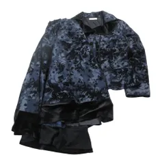 COSA-NOSTRA コーザノストラ 花柄 セットアップ ジャケット スカート スーツ フロッキー ベロア 42 L ブラック レディース 【中古】