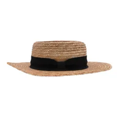 FREAKS STORE フリークスストア カンカン帽子 麦わら帽子 ストローハット ツバ広 帽子 56-58cm ベージュ レディース 【中古】