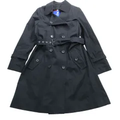 BLUE LABEL CRESTBRIDGE ブルーレーベル クレストブリッジ トレンチコート ジャケット ロング チェック柄ライナー 40 L 黒 【中古】