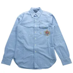 RALPH LAUREN ラルフローレン シャツ 長袖 ボタンダウン エンブレム プリント ロゴ トップス XS ブルー 青 メンズ 【中古】のサムネイル