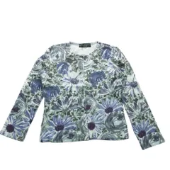 KEITAMARUYAMA ケイタマルヤマ 花柄 フラワー ニット カーディガン ジャケット 羽織り アンゴラ混 1 S グレー レディース 【中古】