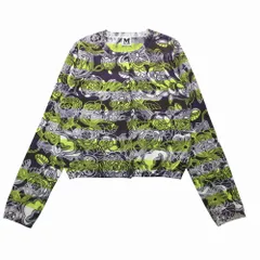 MISSONI ミッソーニ フラワープリント ボーダー柄 ニットカーディガン トップス クロップド ショート丈 長袖 サイズ38 M 【中古】