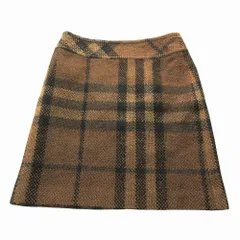 BURBERRY LONDON バーバリーロンドン ツイード チェック柄 タイトスカートひざ丈 B1S84-473-76 ブラウン サイズ38 S 【中古】