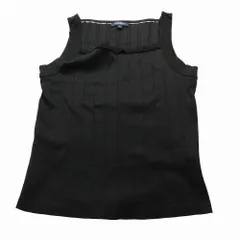 BERBERRY LONDON バーバリーロンドン レース リブニット キャミソール トップス FAA88-520-09 ブラック 2 M レディース 【中古】