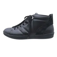 LOUIS VUITTON ルイヴィトン レザー スニーカー シューズ LV ロゴ フューズレッジライン 5.5 24.5cm 黒 メンズ レディース 【中古】