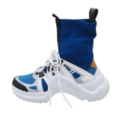 美品 LOUIS VUITTON ルイヴィトン スニーカー ソックス ハイカット シューズ LVアークライト・ライン 靴 35.5 22.5cm ブルー 【中古】