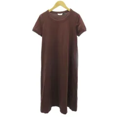 ユニクロ UNIQLO U エアリズム Airism ワンピース 半袖 ロング丈 S 茶 ブラウン 1112