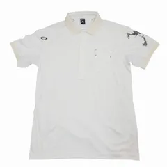 OAKLEY オークリー ゴルフウェア スカル ポロシャツ トップス 半袖 ホワイト サイズL メンズ 【中古】