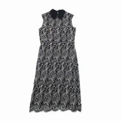 GRACE CLASS グレースクラス グレースコンチネンタル 29135293 衿付き レースワンピース ノースリーブ ひざ丈 36 S 【中古】