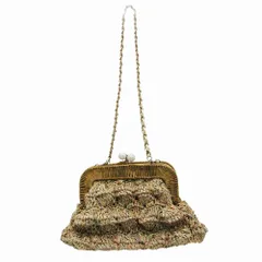 Diagram ダイアグラム グレースコンチネンタル ストロー がま口 チェーンショルダー バッグ  マルチカラー レディース 【中古】