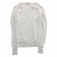 cruciani クルチアーニ カシミヤ シルク Vネック ニット カットソー プルオーバートップス 長袖 アイボリー サイズ38 S 【中古】