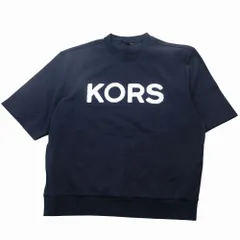 MICHEL KORS マイケルコース パイルロゴ スウェット トレーナー オーバーサイズ 5分袖 ネイビー サイズL レディース 【中古】のサムネイル
