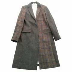 HARRIS TWEED BY  ハリスツイード ビューティアンドユース ヘリンボーン チェック柄 チェスターコート M レディース 【中古】