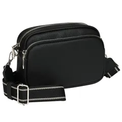 【新品】 [Fabram] ショルダーバッグ レディース 斜めがけ 軽量 小さめ 長さ調節 肩掛け コンパクト バッグ (ブラック) 0