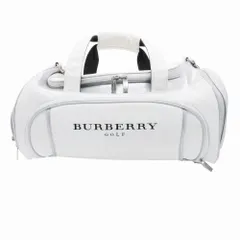 BURBERRY GOLF バーバリーゴルフ ロゴ入り 2WAY ボストンバッグ ホワイト グレー  メンズ 【中古】
