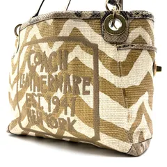 COACH y2k signature python leather tote bag コーチ シグネチャー パイソン柄 ゼブラプリント トートバッグ A4収納可能