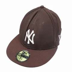 NEWERA ニューエラ ヤンキース キャップ ベースボール キャップ 59FIFTY ロゴ 刺繍 帽子 7(1/2)60cm ブラウン メンズ 【中古】