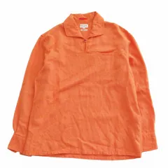 Paul Smith LONDON ポールスミス イタリア生地 ワイドカラー プルオーバー シャツ 長袖 トップス オレンジ サイズL メンズ 【中古】のサムネイル