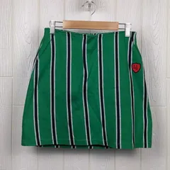 ルコックゴルフ　le coq sportif　ゴルフスカート　ストライプ柄　グリーン　レディース　7号