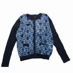 未使用品 VIVIENNE TAM ヴィヴィアンタム 総柄 カーディガン 7ボタン トップス 長袖 0/XS ネイビー ブルー レディース 【中古】