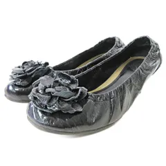 メダ MEDA パンプス パテント エナメル フラワーモチーフ ヒール 23.5cm ブラック 黒 1023