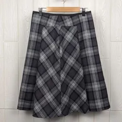 ザスコッチハウス　THE SCOTCH HOUSE 　フレアスカート 　チェック柄 　グレー系　 SIZE 40 　日本製 　レディースのサムネイル