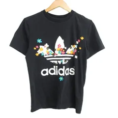 アディダスオリジナルス adidas originals ×ファレルウィリアムス トレフォイルロゴ Tシャツ カットソー プリント 黒 ブラック XS