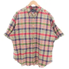 ラルフローレン RALPH LAUREN Classic FIT ボタンダウンシャツ 半袖 カジュアル ポニー刺繍 2XB BIG マルチカラー /GV