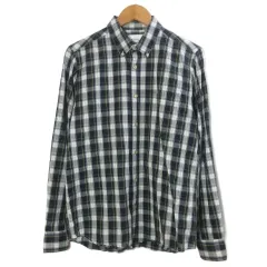 PORTUGUESE Flannel チェックシャツ ボタンダウン 長袖 胸ポケット M ネイビー グリーン ホワイト イエロー /X