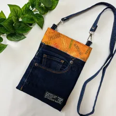 ハンドメイド デニムリメイク サコッシュ スマホショルダー ショルダーバッグ