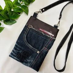 ハンドメイド デニムリメイク サコッシュ スマホショルダー ショルダーバッグ