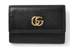 グッチ キーケース/キーホルダー GUCCI 6連 ダブルG ‎456118 CAO0G 1000 ユニセックス ブラック【中古】
