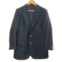 バーバリー ロンドン BURBERRY LONDON テーラードジャケット ブレザー モヘア ウール 貝ボタン シングル 2B 背抜き AB3 XS相当 紺 ネイビー /X