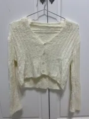 アンゴラ クロップド カーディガン