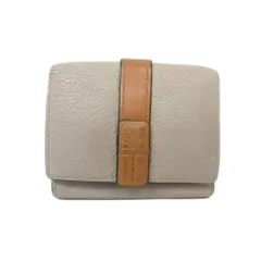 ロエベ LOEWE TRIFOLD WALLET トリフォールドウォレット 三つ折り財布 アナグラム レザー ベージュ