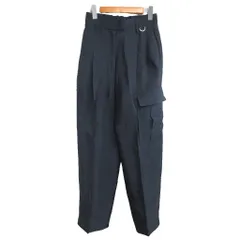 ユナイテッドアローズ UNITED ARROWS コンテ conte 極美品 25SS サテン カーゴパンツ 8514-199-0019 ミリタリーパンツ ゴムウエスト 紺 ネイビー 36(S)