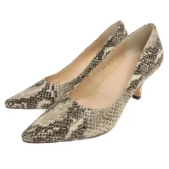 パリゴ PARIGOT 美品 パンプス ポインテッドトゥ レザー パイソン柄 23 ベージュ