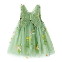 【在庫処分】結婚式 誕生日 可愛い 初節句 刺? 花柄 チュール 蝶々 記念撮影 ドレス 赤ちゃん ワンピース 73-130cm 子供 女の子 ベビードレス