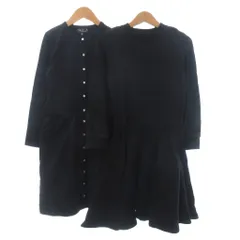 アニエスベー agnes b. まとめ 2点 セット ワンピース 長袖 裏起毛 黒 ブラック 10ans ■GY14